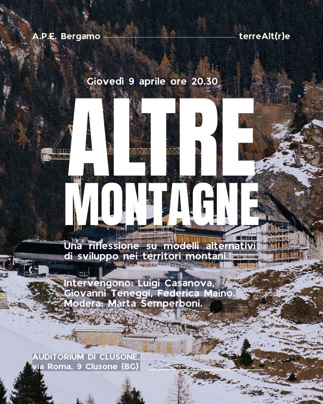 Altre montagne: a Clusone un confronto sui modelli di sviluppo per i territori montani
